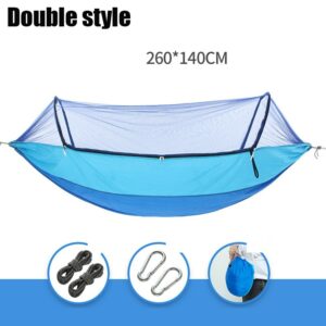 1/2 Person Camping Garden Hammock With Mosquito Net Outdoor Furniture Bed Strength Parachute Fabric Sleep Swing Portable Hanging 5