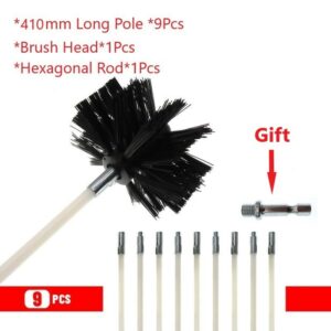 100/150/200mm Brush Rotary Chimney Brush Long Handle Flexible Rod For Chimney Dryer Pipe Fireplace Inner Wall Cleaning Tools 9