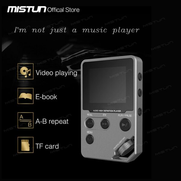 Original Hi-Res Audio MP3 Player Mini Sports HiFi Stereo Digital Audio Music Player HD Lossless APE FLAC OGG ACC Max support128G 3