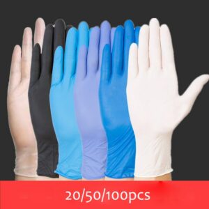 20/50/100pcs Nitrile Black Gloves High-elastic Powder-free Protective Disposable Rubber Latex Kitchen Accessories 1