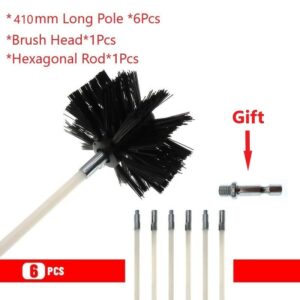 100/150/200mm Brush Rotary Chimney Brush Long Handle Flexible Rod For Chimney Dryer Pipe Fireplace Inner Wall Cleaning Tools 10
