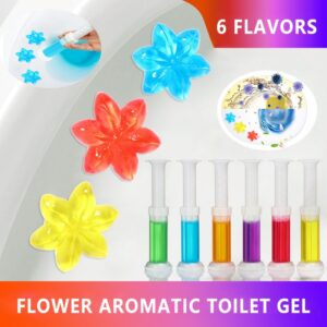 6 Flavors Toilet Flower Cleaner Gel Stamp Air Toilet Freshener 12 Flowers Bath Deodorant Clean Needle Ambientadores Gel De Banho 1