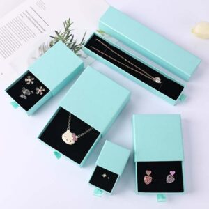 100pcs Personalized Logo White Paper Drawer Gift Box Custom Chic Small Jewelry Organizer Necklace Earrings Ring Packaging Bulk 11