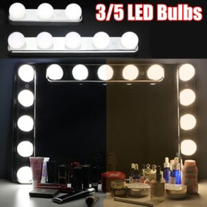 3/5 LED Bulbs USB Mirror Light Dimming Vanity Light Dressing Table Lamp Bulb Color Temperature Adjustable Makeup Mirror Lamp 1