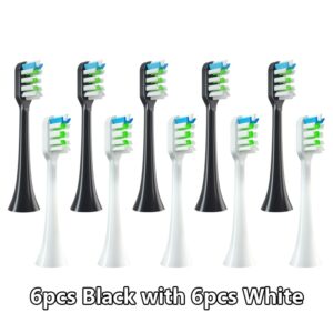 12pcs for SOOCAS X3/X3U/X5 Replacement Toothbrush Heads Clean Tooth Brush Heads Sonic Electric Toothbrush Soft Bristle Nozzles 7