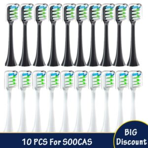 10PCS Replacement Brush Heads For SOOCAS X3/X3U/X5 Sonic Electric Toothbrush DuPont Soft Suitable Vacuum Bristle Nozzles 1