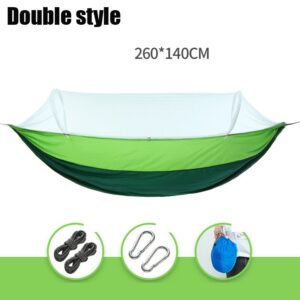 1/2 Person Camping Garden Hammock With Mosquito Net Outdoor Furniture Bed Strength Parachute Fabric Sleep Swing Portable Hanging 3