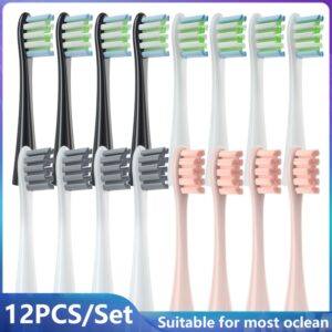 12Pcs Replacement Brush Heads for Oclean X/ X PRO/ Z1/ F1/ One/ Air 2 /SE Sonic Electric Toothbrush Soft DuPont Bristle Nozzles 1