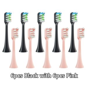 12pcs for SOOCAS X3/X3U/X5 Replacement Toothbrush Heads Clean Tooth Brush Heads Sonic Electric Toothbrush Soft Bristle Nozzles 8