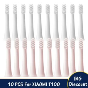 10PCS For XIAOMI MIJIA T100 Replacement Brush Heads Sonic Electric Toothbrush Vacuum DuPont Soft Bristle Suitable Nozzles 1