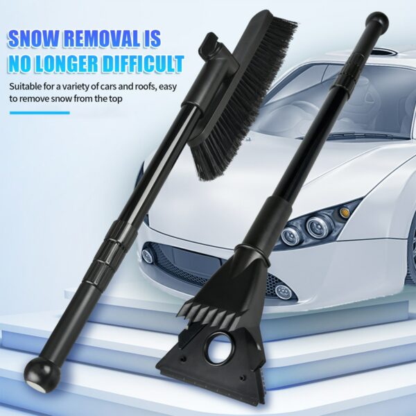 Car Extendable Windshield Snow Cleaning Scraping Cleaning Tool Snow Removal Glass Brush Ice Scraper Snow Shovel Car Accessories 2