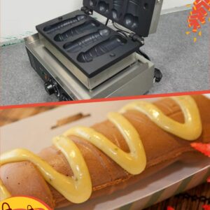 New Commercial Electric 4pcs A Piece of Gayke Waffle Maker Dick Bob Hot Dog Sausage Waffle Making Machine Kitchen Appliance 1
