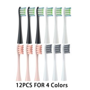 12PCS Replacement Brush Heads for Oclean X/ X PRO/ Z1/ F1/ One/ Air 2 /SE Sonic Electric Toothbrush DuPont Soft Bristle Nozzles 11
