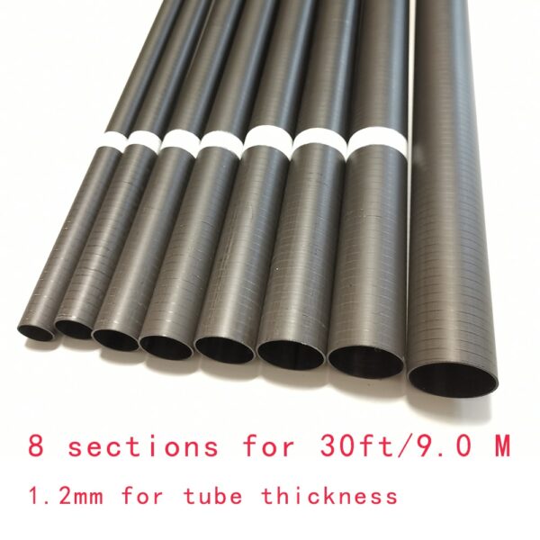 30FT Carbon Fiber Telescopic Pole for Window Cleaning Solar Panel Cleaning with ACME or Euro Thread Tip (9.0M) 2