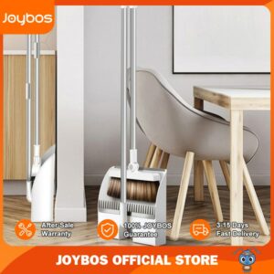 JOYBOS Home Windproof Floor Broom & Dustpan Set Stainless Upright Extendable Broomstick Floor Clean Brush Soft Comb Teeth JBS16 1