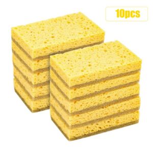 10Pcs 2-Sided Wood Pulp Cotton Scouring Pad Dishwashing Sponge Pad Household Kitchen Absorbing Water Non-stick Oil Dish Towel 1