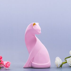 1 Pcs High quality Cat Pink Resin Home Office coffee shop Decor sculpture Simplicity statue decor Ornament Soft outfit 7