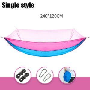 1/2 Person Camping Garden Hammock With Mosquito Net Outdoor Furniture Bed Strength Parachute Fabric Sleep Swing Portable Hanging 10