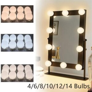 14 Bulb LED Make Up Mirror Light Bulbs USB Vanity Mirror Makeup Lights Bathroom Dressing Table Lighting Dimmable LED Wall Lamp 2 1