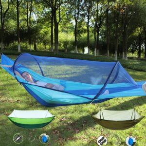 1/2 Person Camping Garden Hammock With Mosquito Net Outdoor Furniture Bed Strength Parachute Fabric Sleep Swing Portable Hanging 1