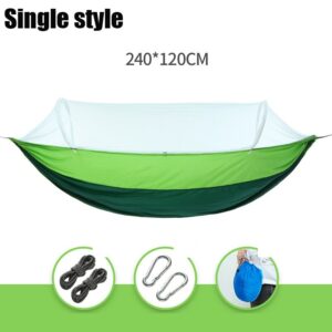 1/2 Person Camping Garden Hammock With Mosquito Net Outdoor Furniture Bed Strength Parachute Fabric Sleep Swing Portable Hanging 11